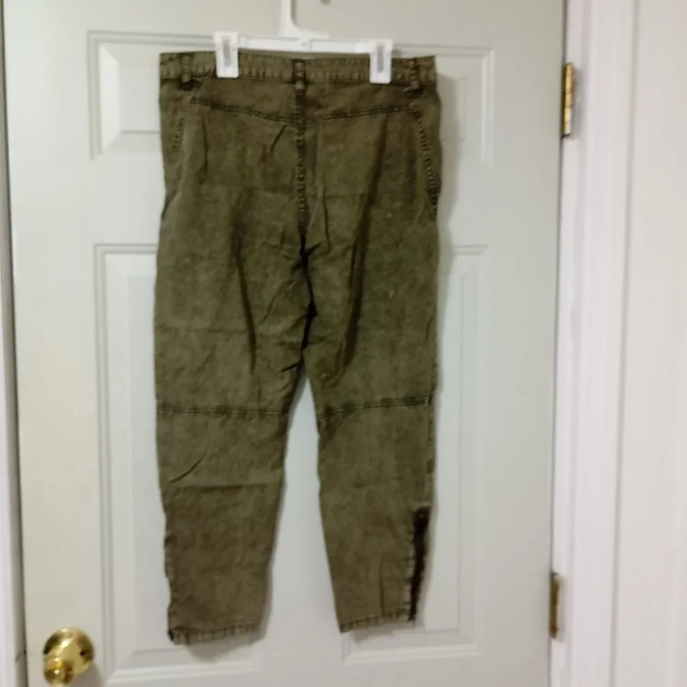 Ecote 100% Cotton Olive Green Cargo Pants With Zippers Size 28 Womens - Picture 6 of 12